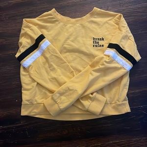 Cute yellow “break the rules” long sleeve kids size believed to be 10/12
